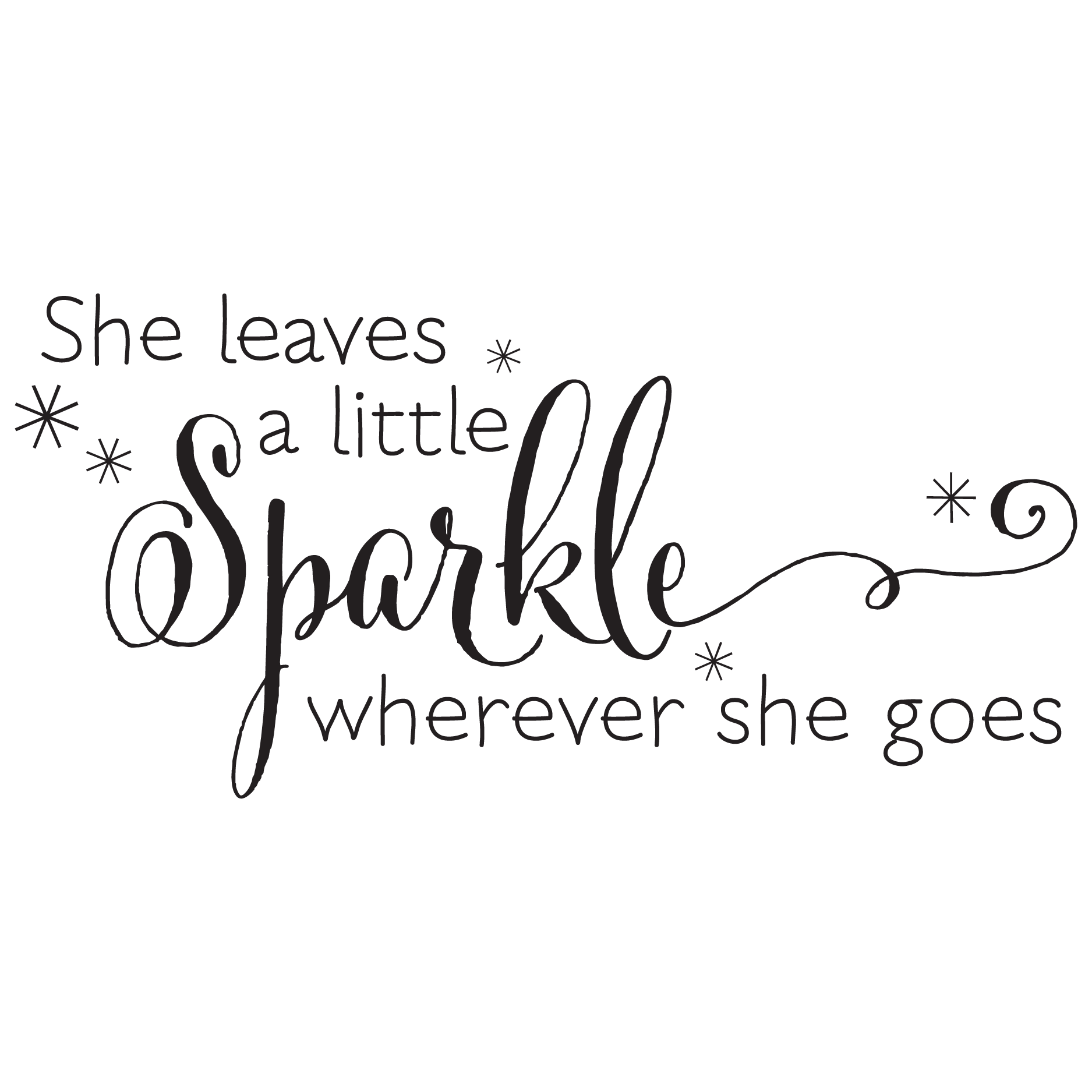 She Leaves A Sparkle Wall Quotesâ„¢ Decal photo about She Leaves a Little Sparkle Wherever She Goes Free Printable identify She Leaves A Sparkle Wall Quotesâ„¢ Decal